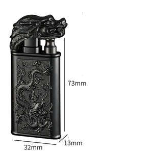 3D Windproof Wolf Double Flame Lighter