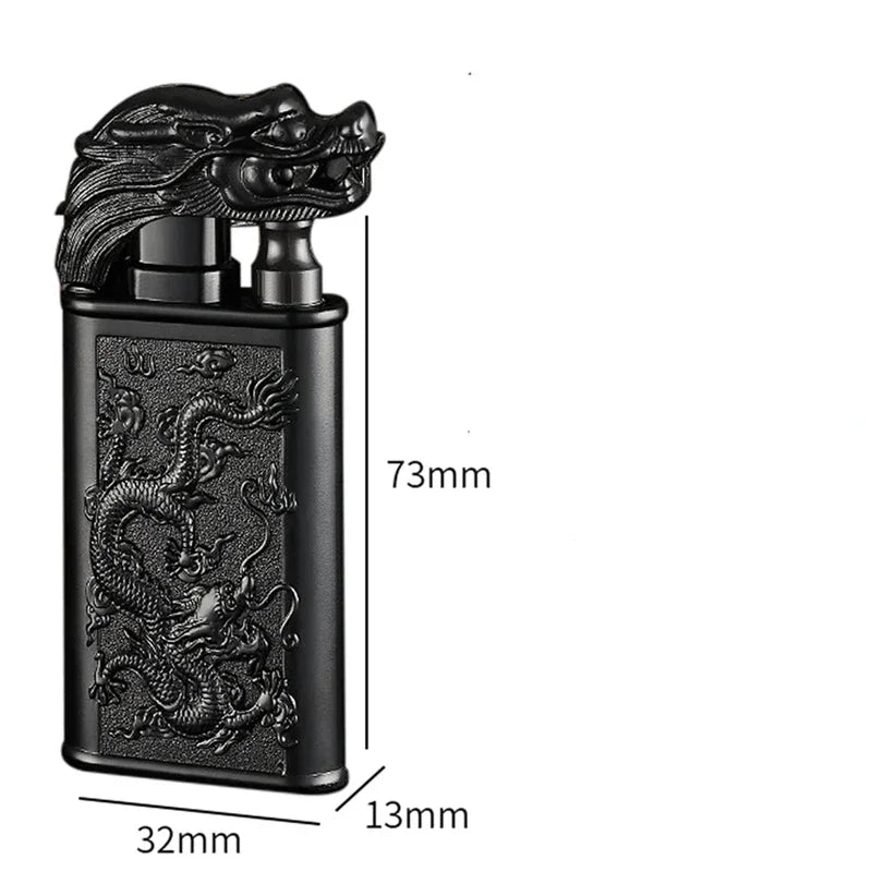 3D Windproof Wolf Double Flame Lighter