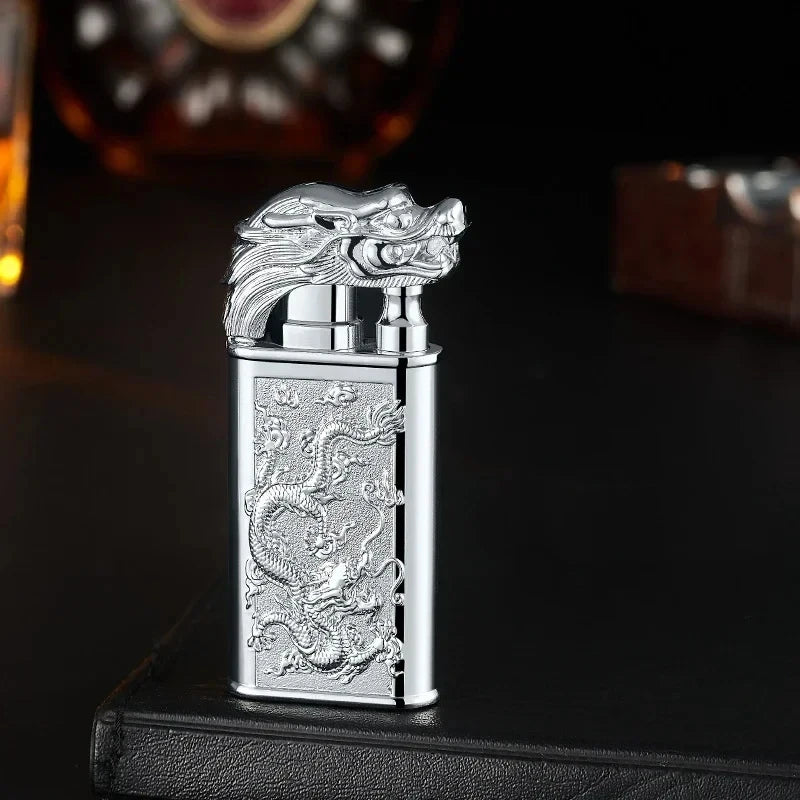 3D Windproof Wolf Double Flame Lighter