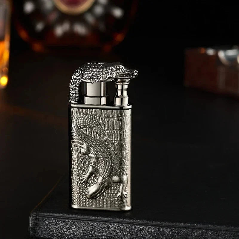 3D Windproof Wolf Double Flame Lighter