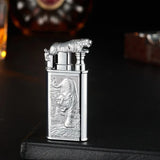 3D Windproof Wolf Double Flame Lighter