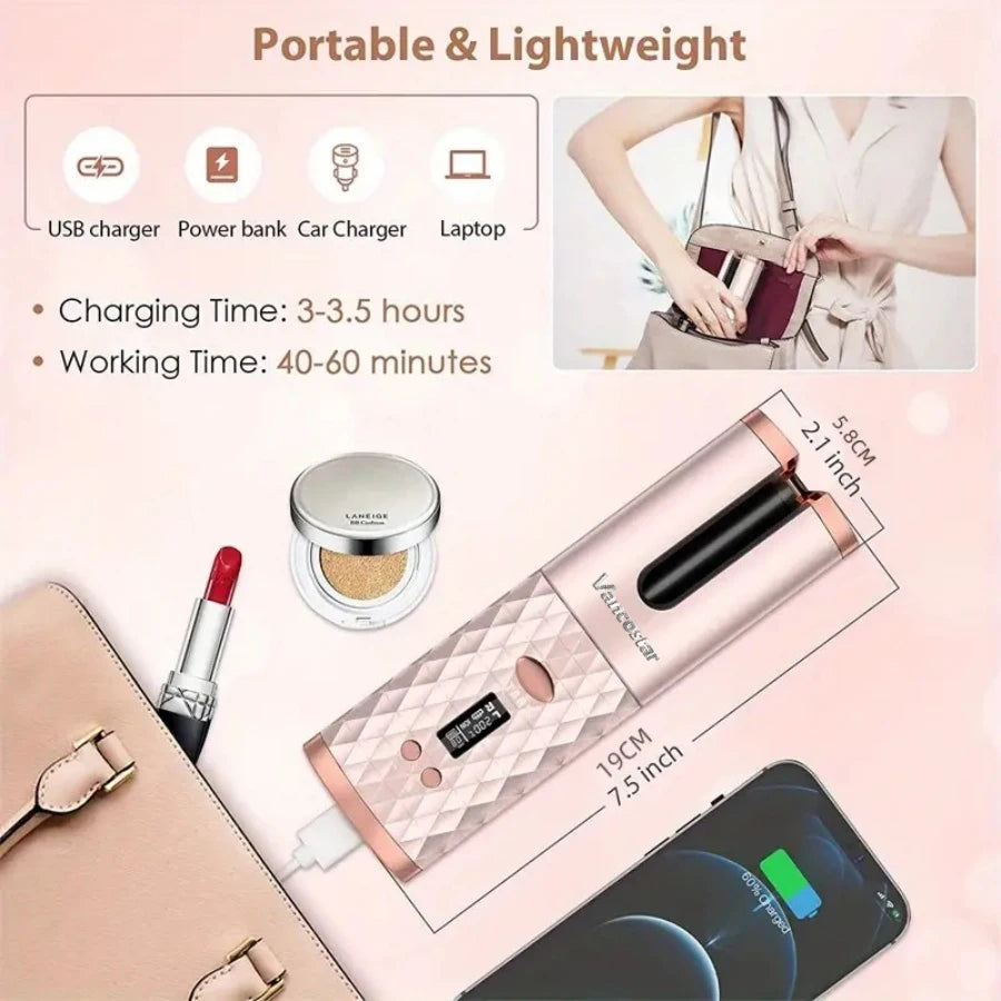 Portable Wireless Electric Hair Curler