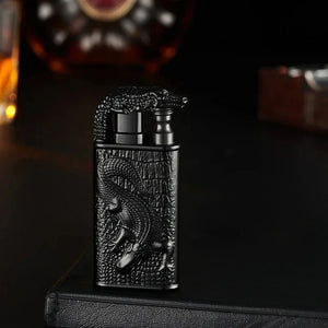 3D Windproof Wolf Double Flame Lighter
