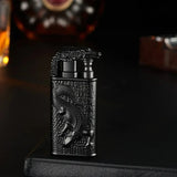 3D Windproof Wolf Double Flame Lighter