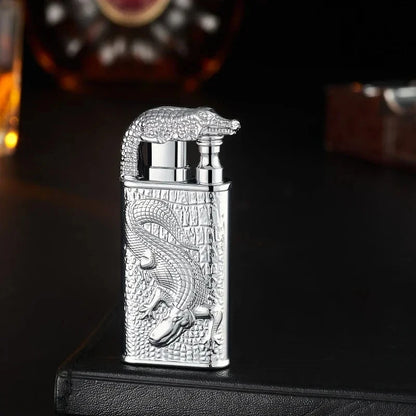 3D Windproof Wolf Double Flame Lighter