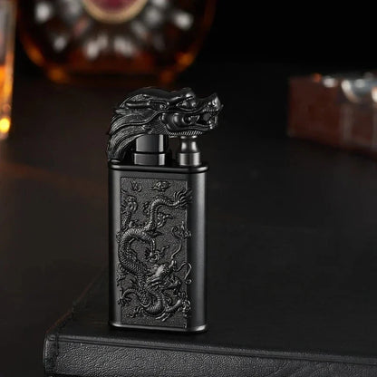 3D Windproof Wolf Double Flame Lighter