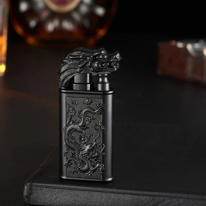 3D Windproof Wolf Double Flame Lighter