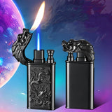 3D Windproof Wolf Double Flame Lighter