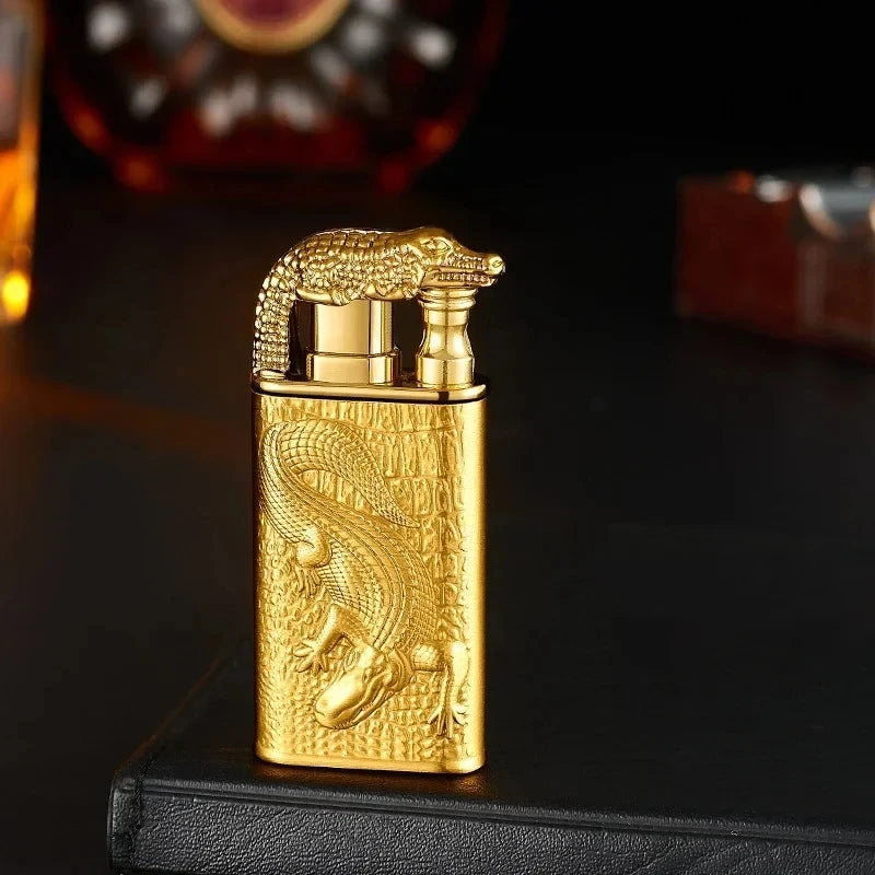 3D Windproof Wolf Double Flame Lighter